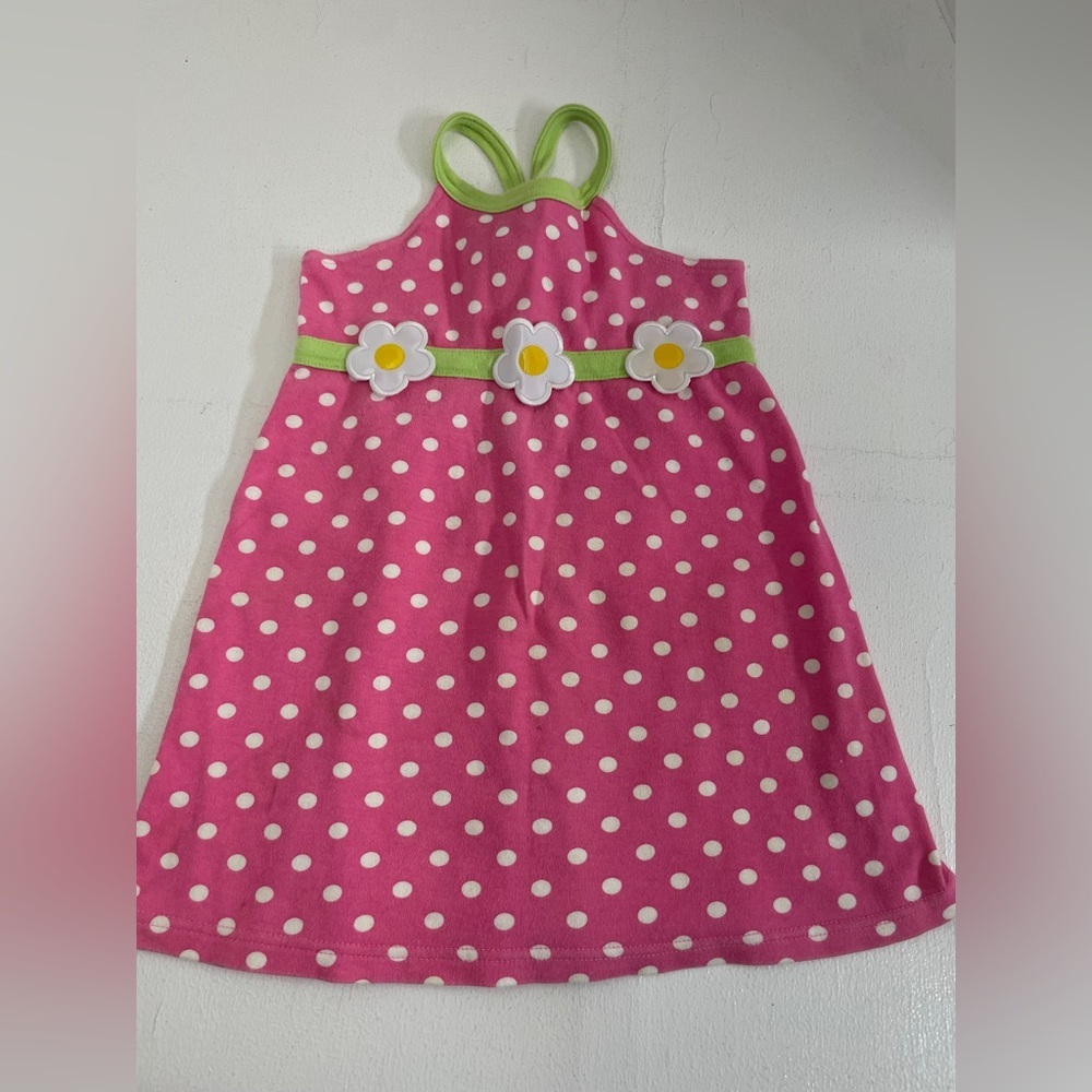 Greendog Pink and Green Polka Dot Dress